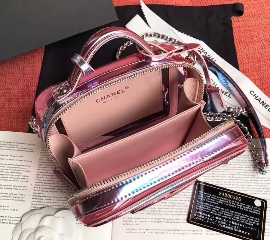 Chanel Vanity Case In Multicolour PVC A93343 Pink