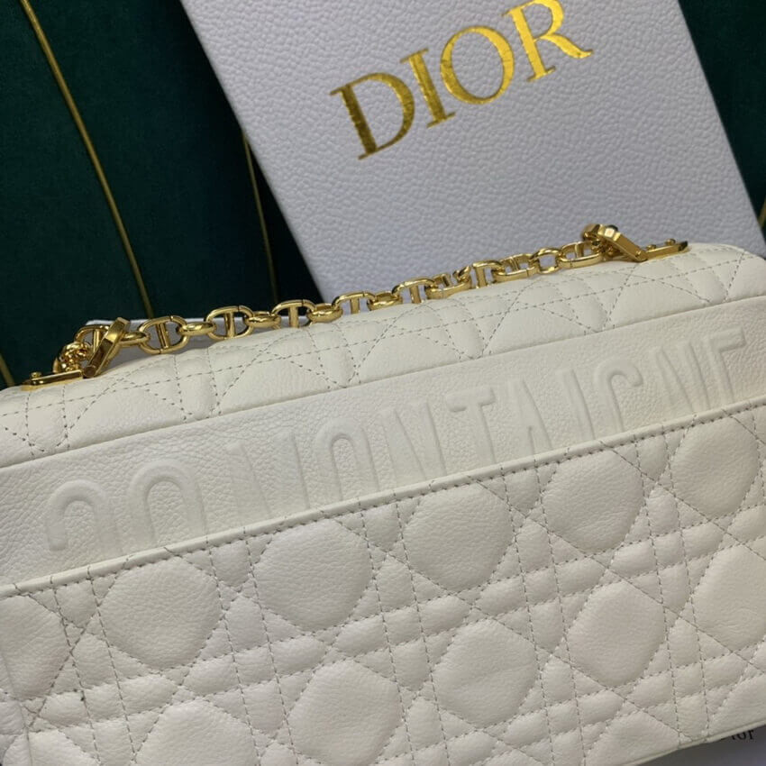 Christian Dior Medium Caro Bag Warm Taupe Supple Cannage Calfskin M9242