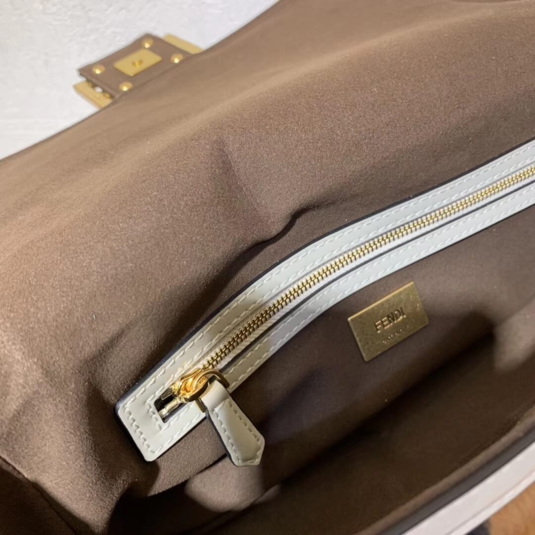 Fendi Patent Leather And Sheepskin Baguette Bag 8BR600