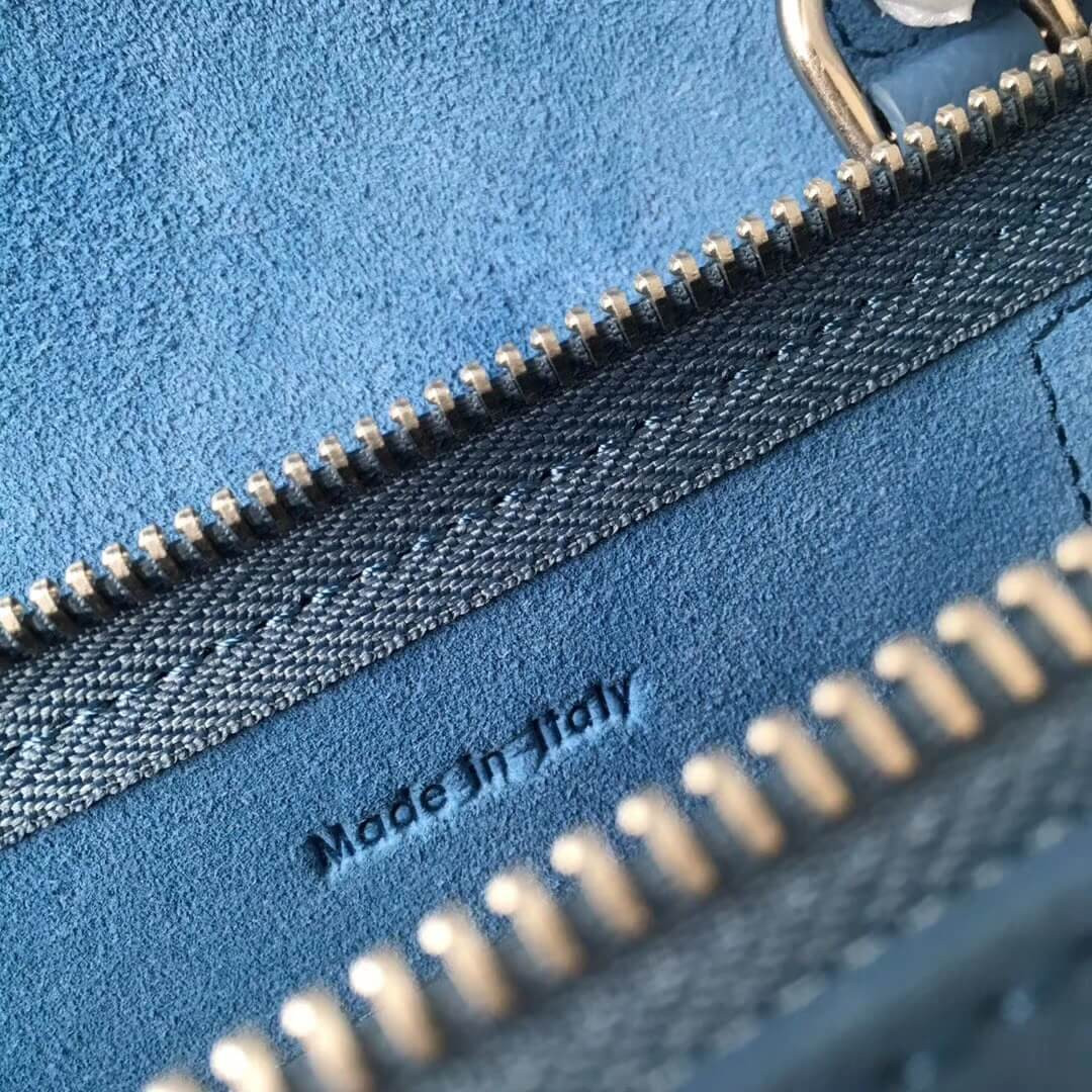 Celine Micro Belt Bag In Grained Calfskin 189153 Petrol