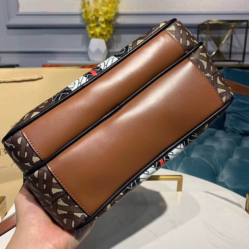 Burberry Medium Monogram Stripe E-canvas Camera Bag 80193761