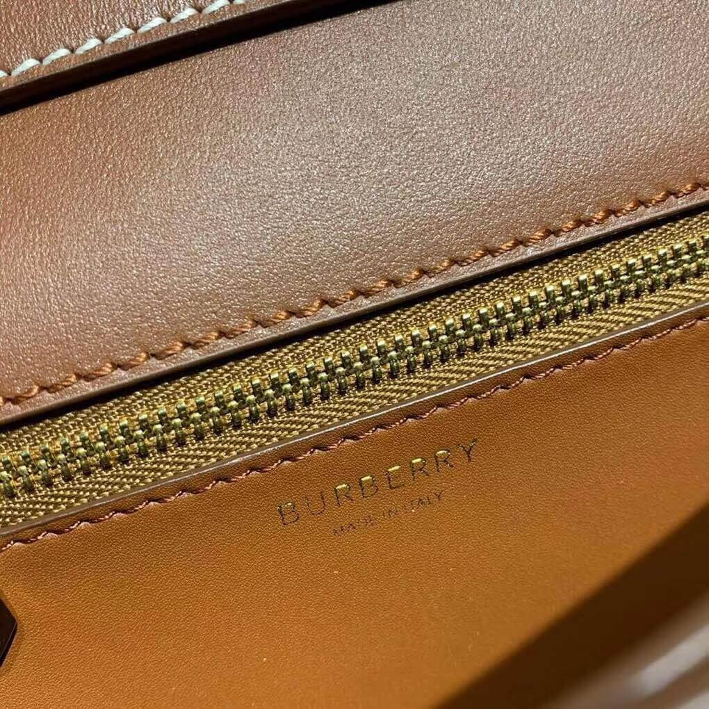 Burberry Small Two-tone Canvas and Leather TB Bag 80146401