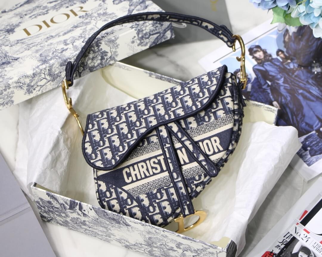 Christian Dior Saddle Denim Canvas Bag M0446