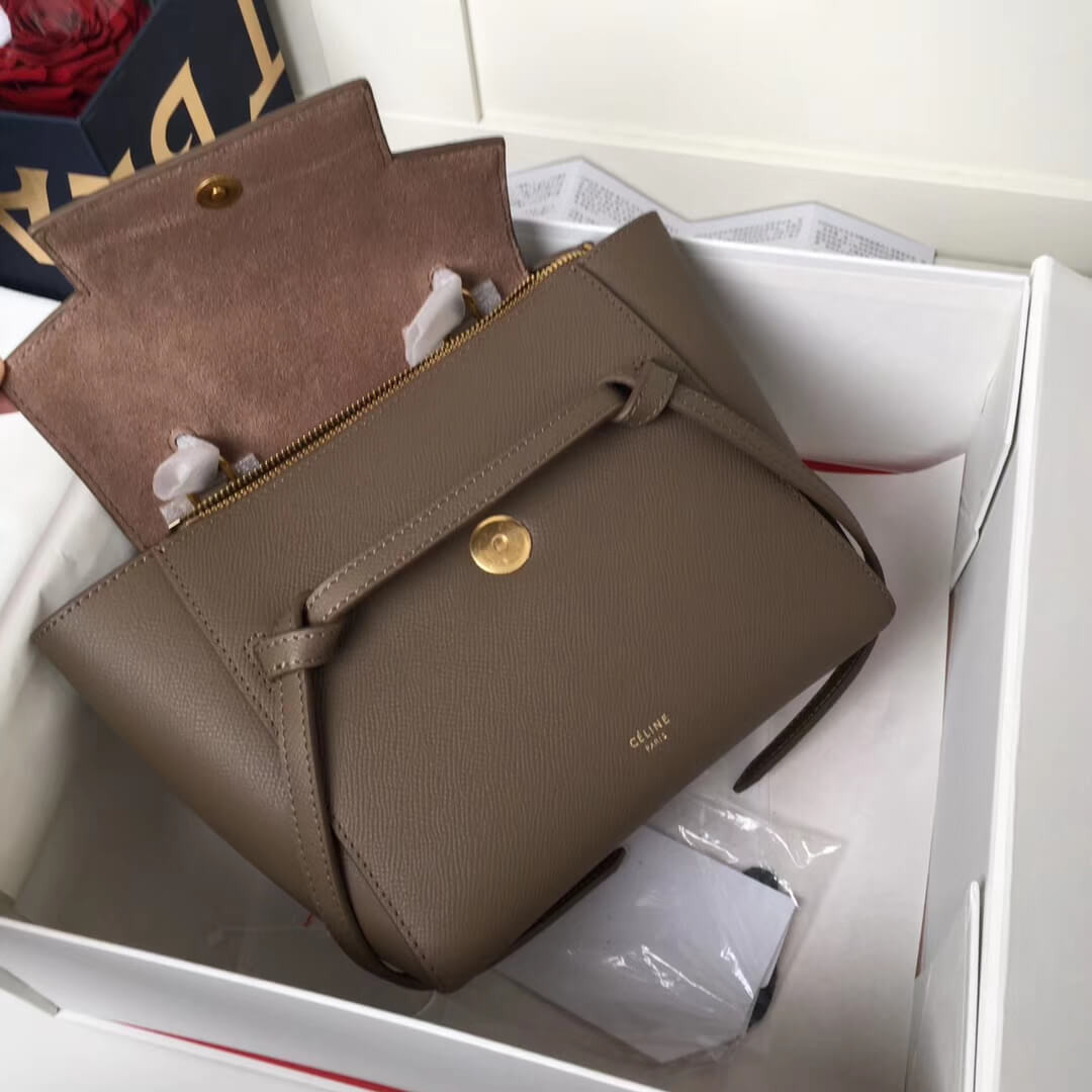 Celine Micro Belt Bag In Grained Calfskin 189153 Dune