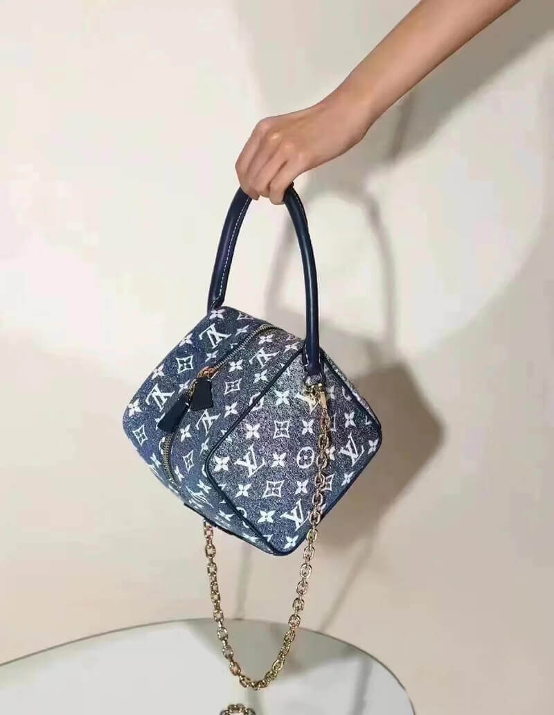 Louis Vuitton Denim Jacquard Textil Square Bag M59611