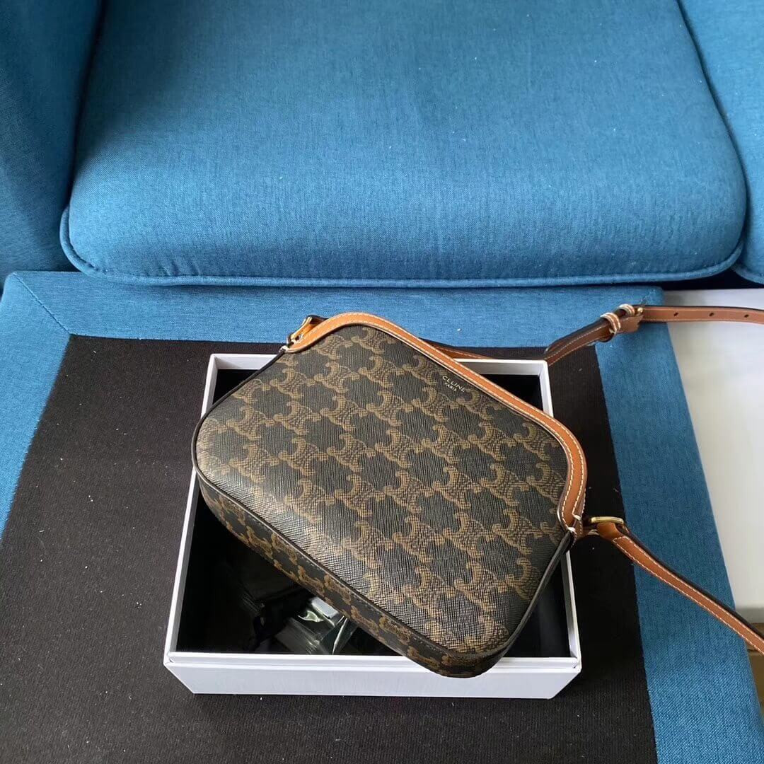 Celine Small Camera Bag In Triomphe Canvas 191522