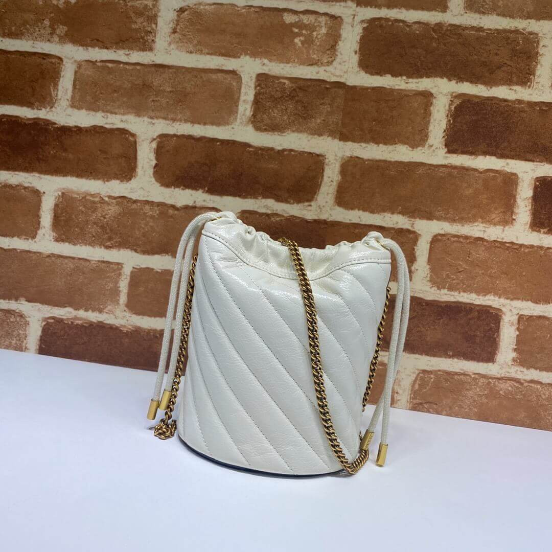 Gucci GG Marmont Mini Bucket Bag 575163 White