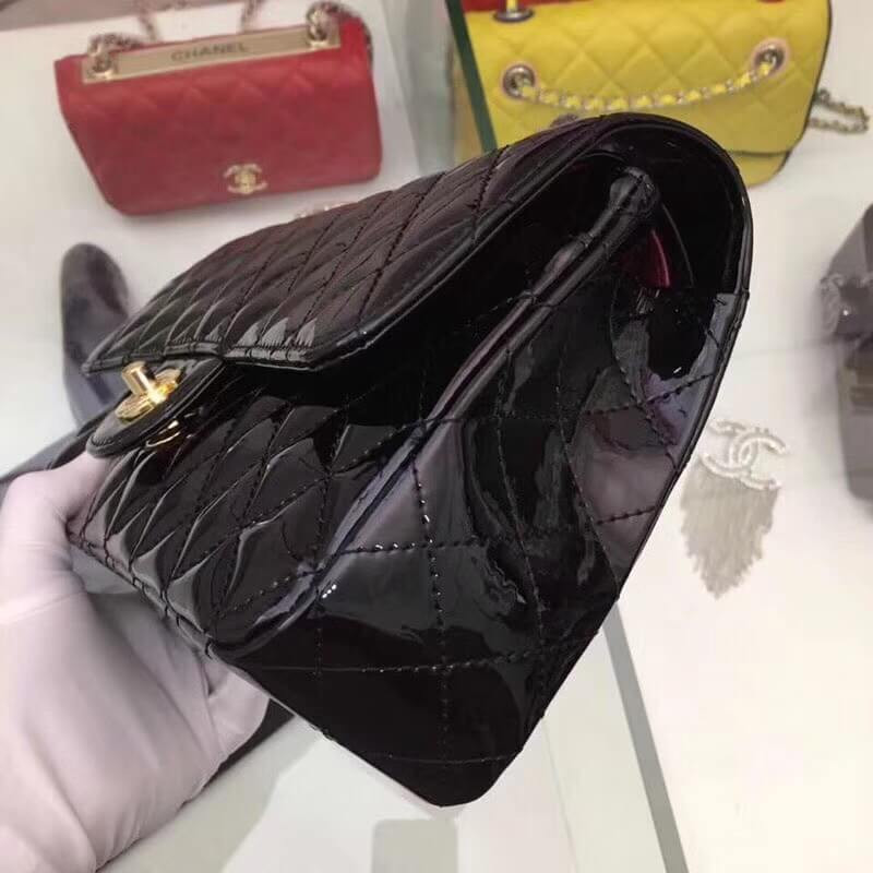 Chanel Pantent Leather Classic Flap Bag A01112