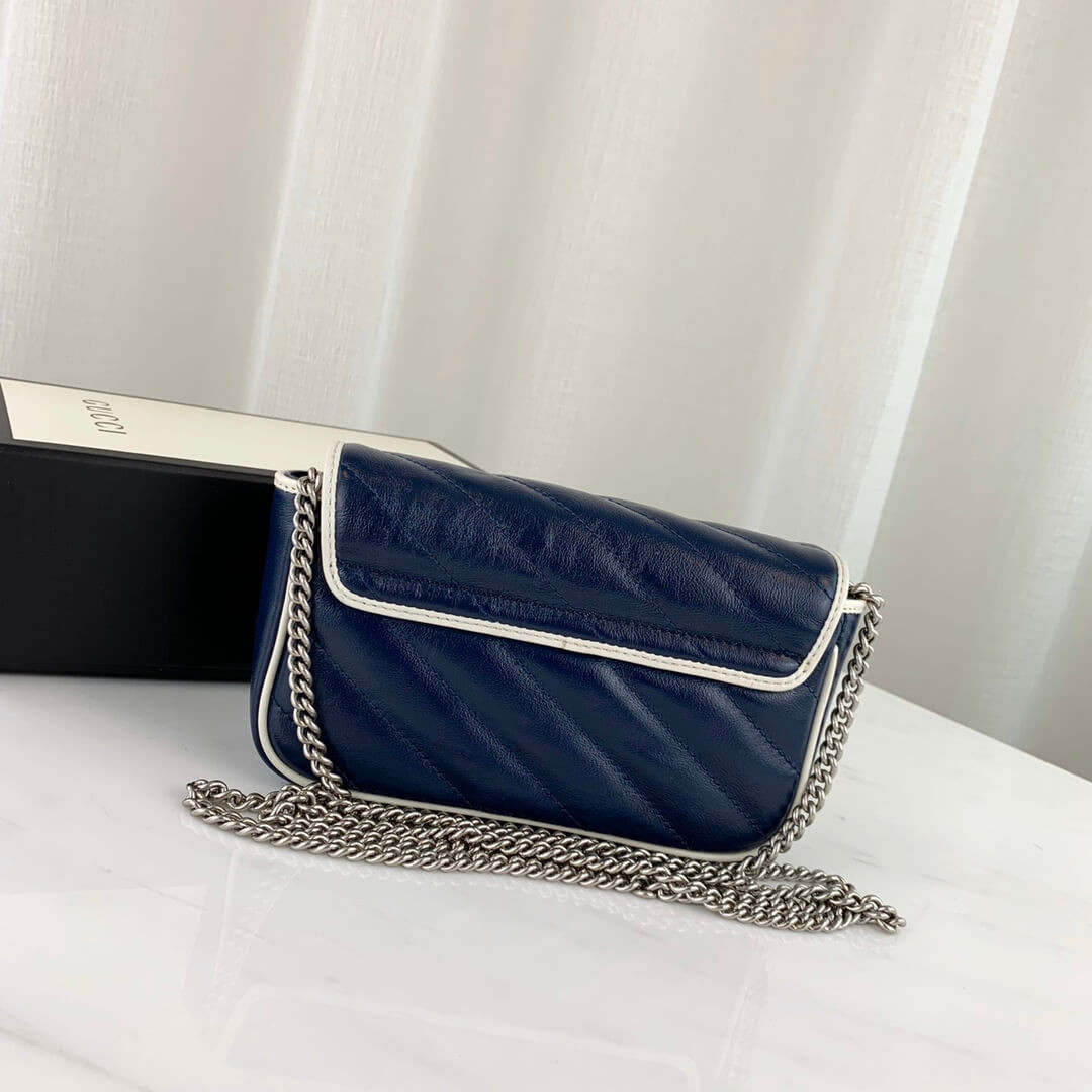 Gucci GG Marmont Super Mini Bag 574969 Blue