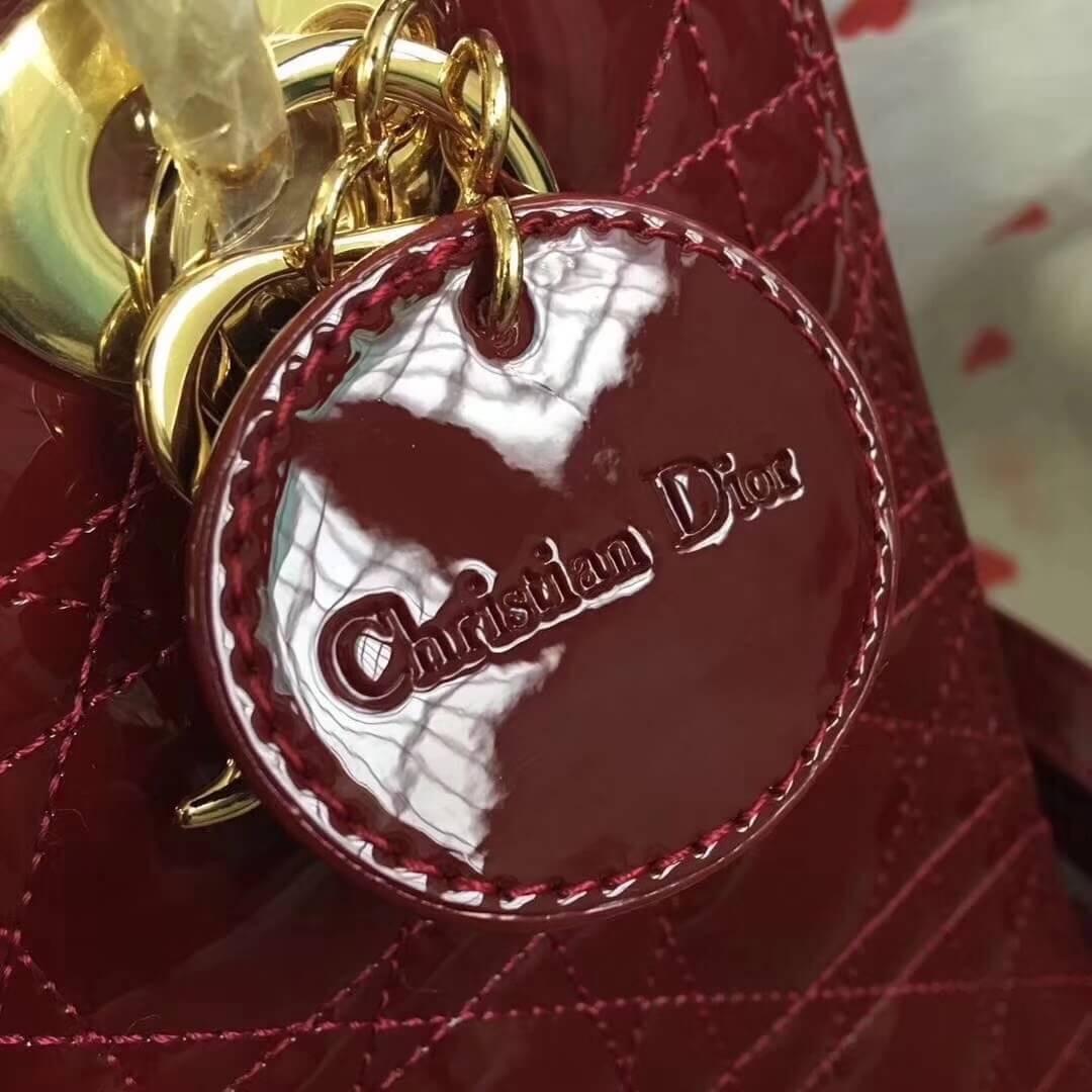 Christian Dior Patent Calfskin Lady Dior Bag M0565