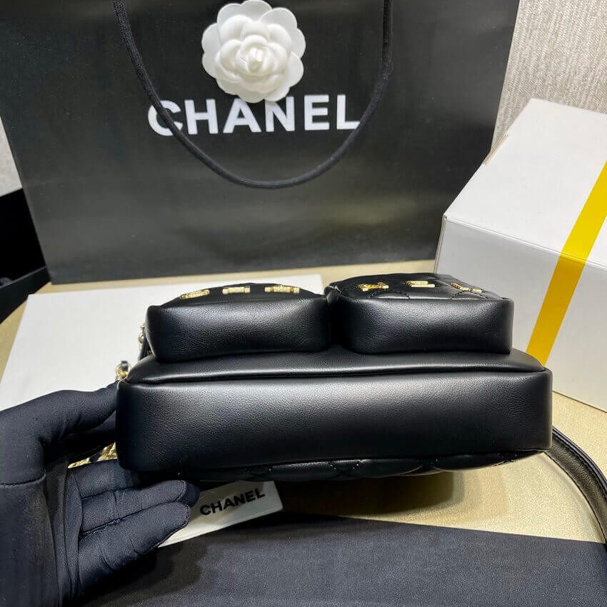 Chanel Calfskin Leather Camera Case AS2924 Black