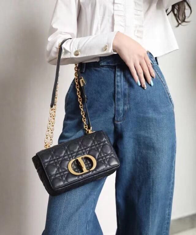 Dior Small Caro Bag Supple Cannage Calfskin M9241