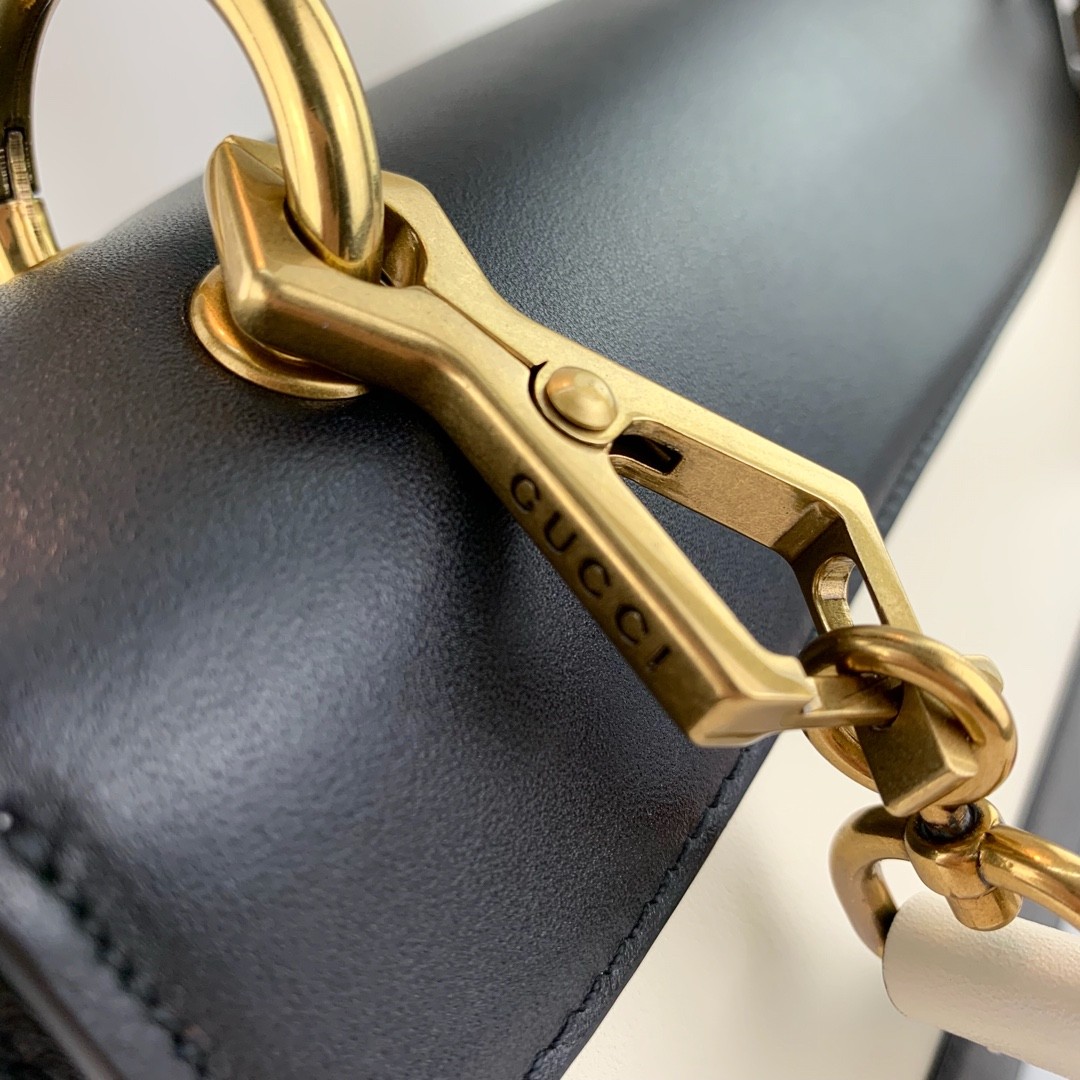 Gucci Queen Margaret Shoulder Bag 476542 Black/White