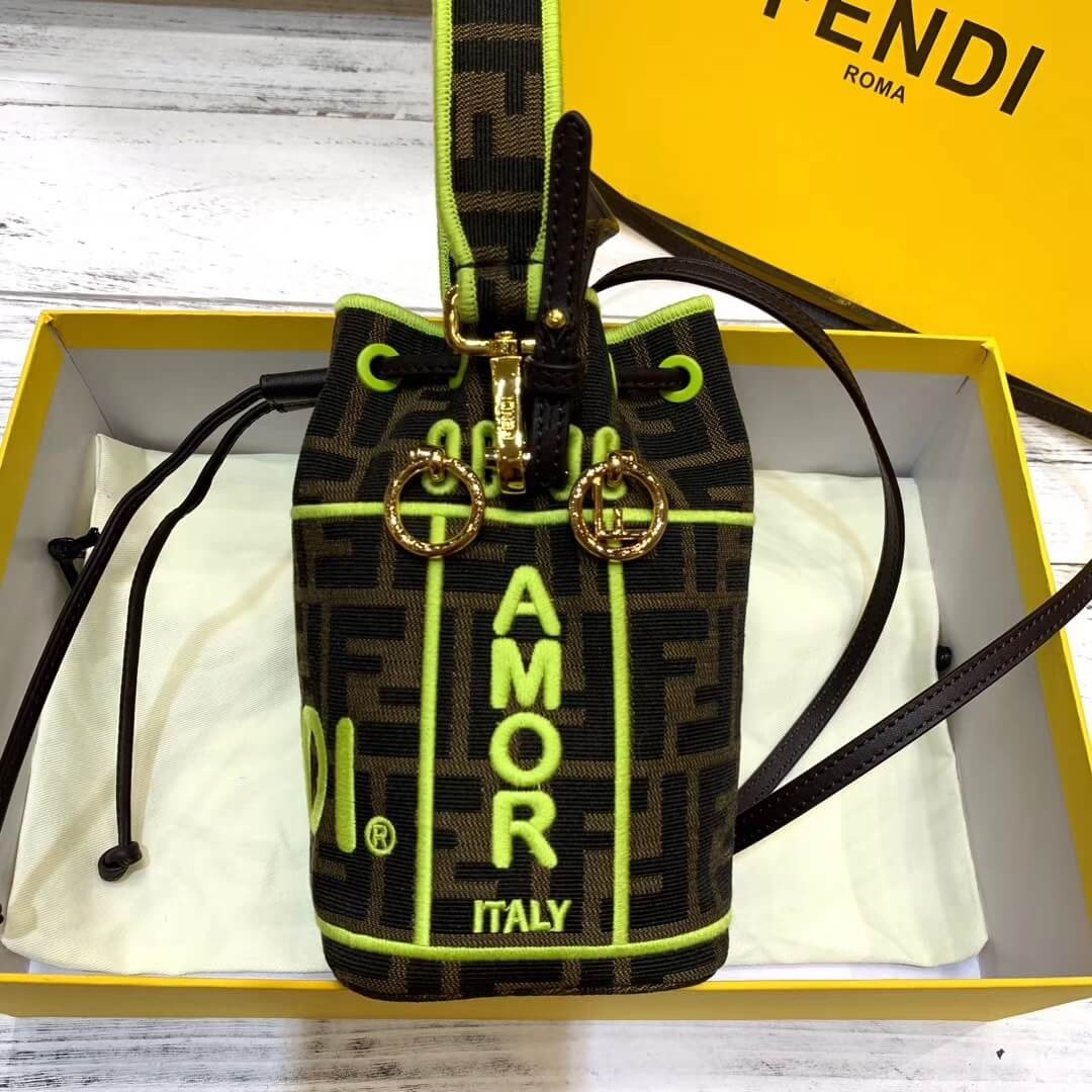 Fendi Mon Tresor Roma Amor Fabric Mini Bag 8BS010