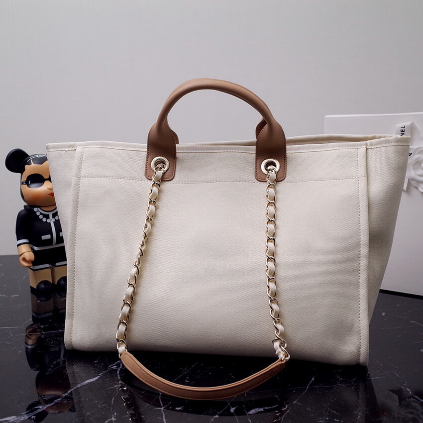 Chanel Canvas Large Deauville Pearl Tote Bag A66941