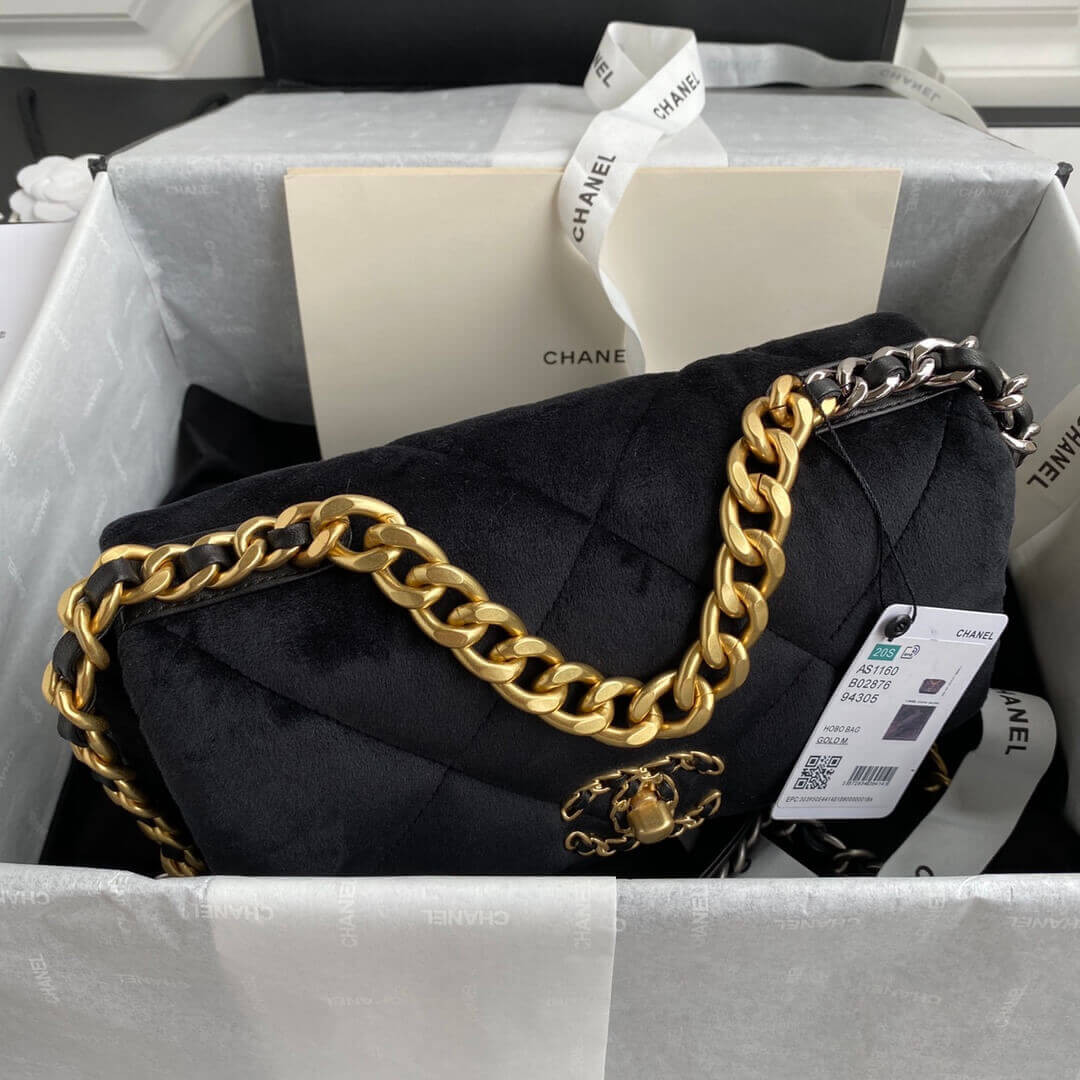 Chanel 19 Small Velvet Flap Bag AS1160