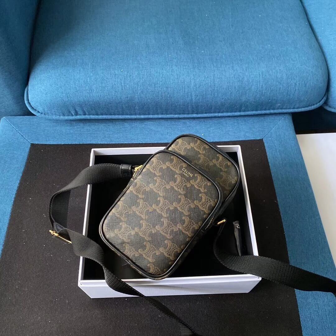 Celine Mini Pocket Messenger Bag In Triomphe Canvas 190832