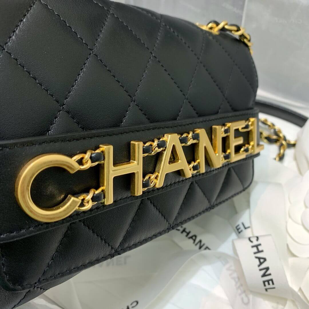 Chanel Front Logo Small Flap Bag AS1490