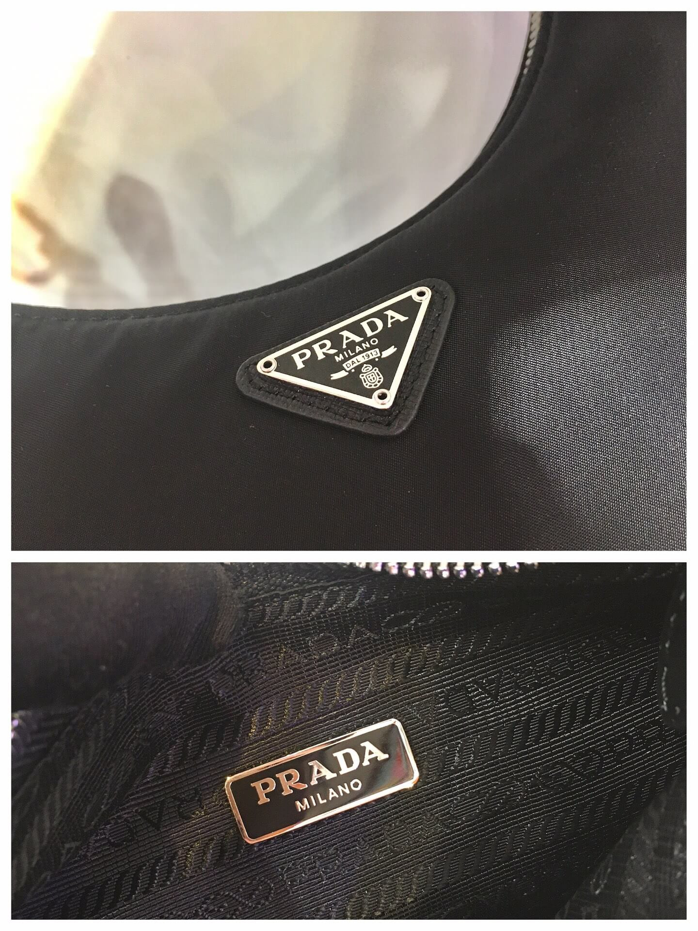 Prada Nylon And Crocodile Hobo Shoulder Bag 1BC204