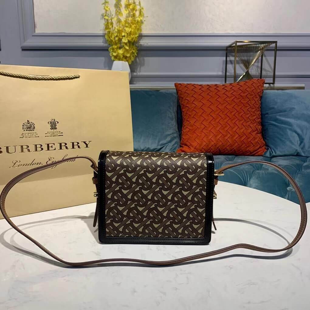 Burberry Small Monogram Print E-canvas Grace Bag 80264311