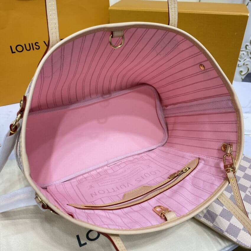 Louis Vuitton Damier Azur Neverfull PM N41362 Pink