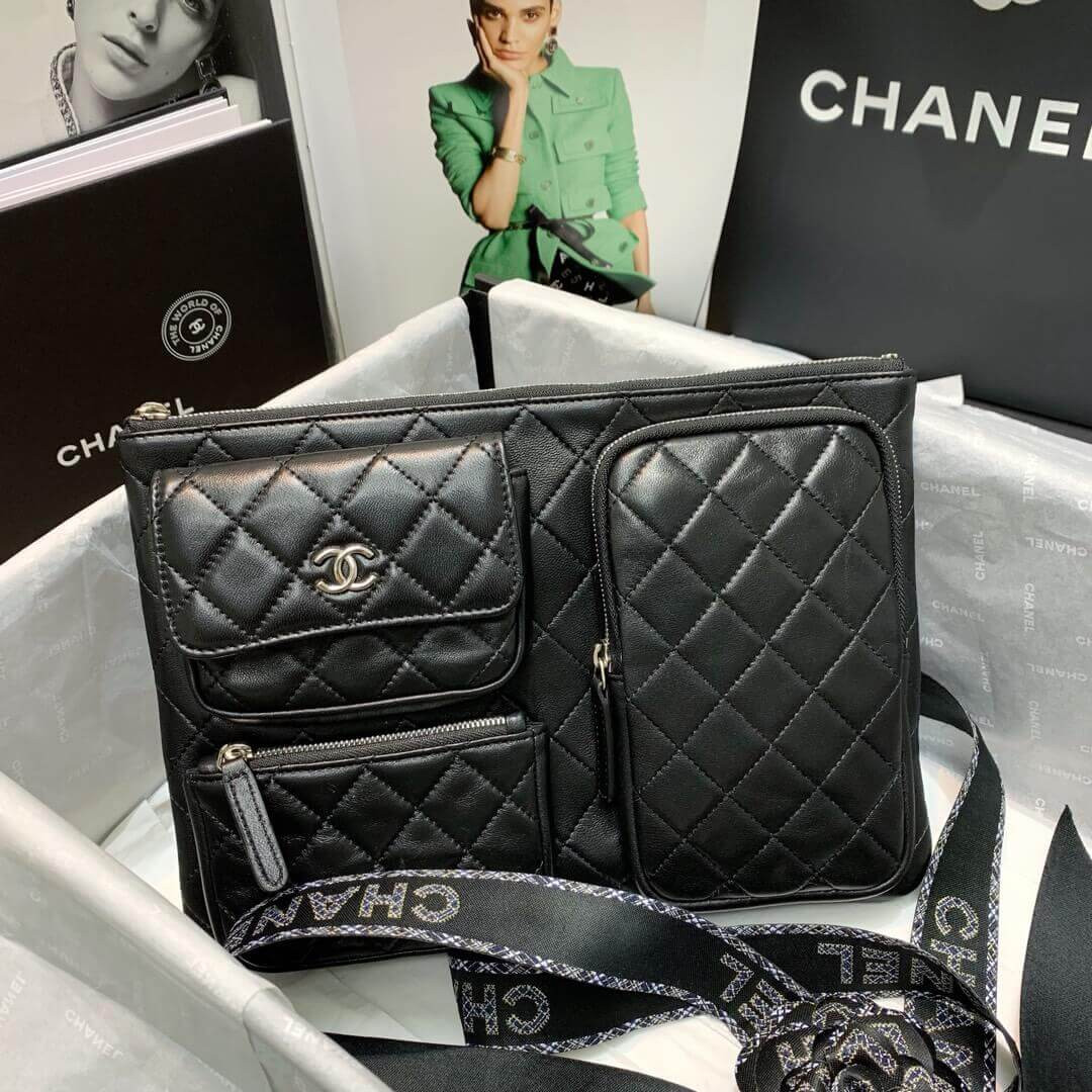 Chanel Lambskin Cases with Accessories AP1054 Black
