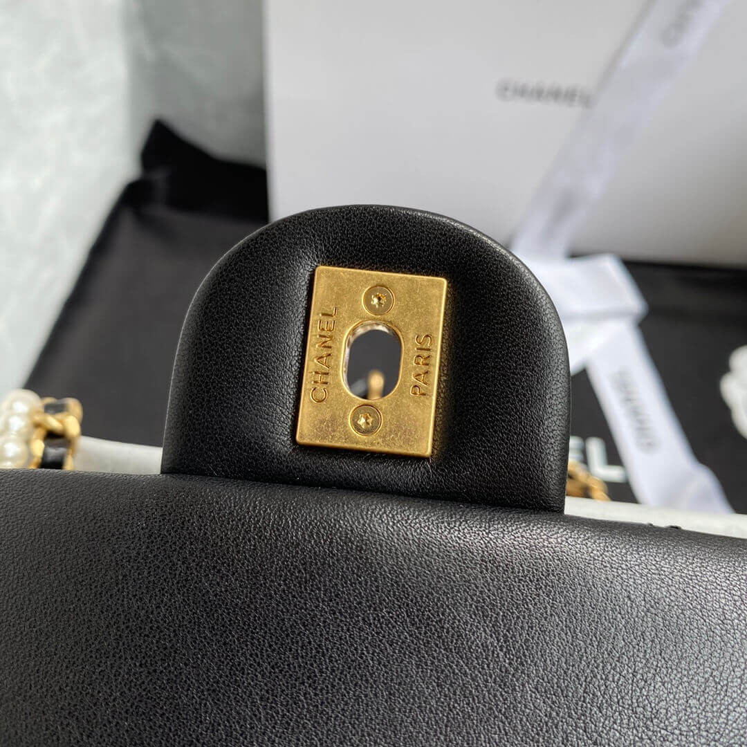 Chanel Crystal Pearls Chain Flap Bag AS2210