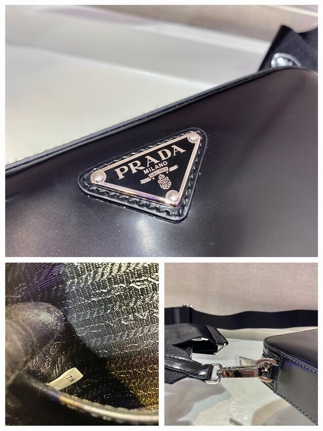 Prada Brushed Leather Shoulder Bag 1BH180