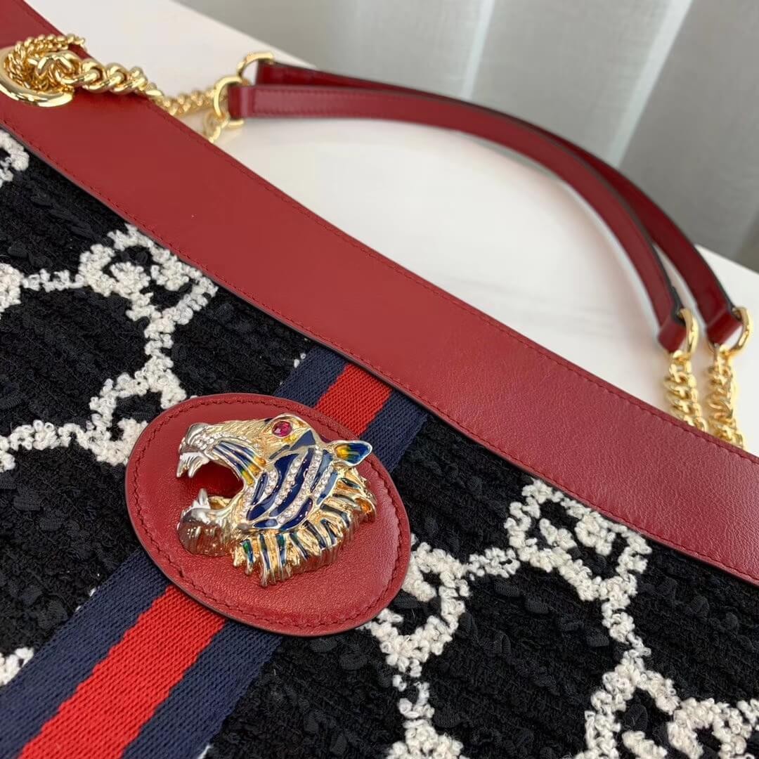 Gucci Rajah GG Tweed Large Tote 537219