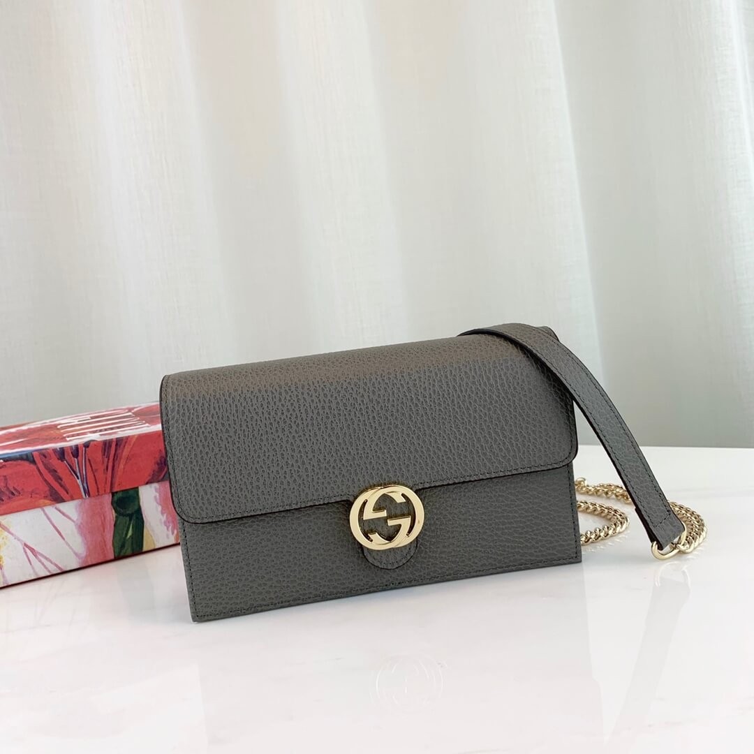 Gucci Leather Interlocking GG Crossbody Bag 510314