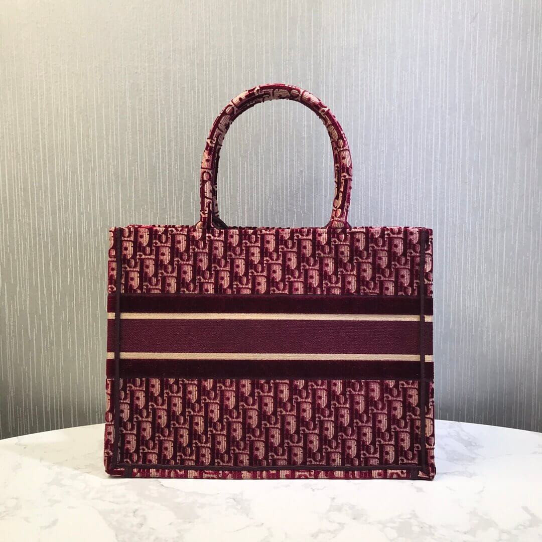 Christian Dior Small Book Tote Embossed Velvet M1296