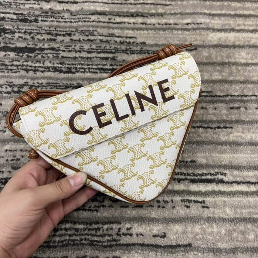 Celine Triangle Bag In Triomphe Canvas With Celine Print 195902