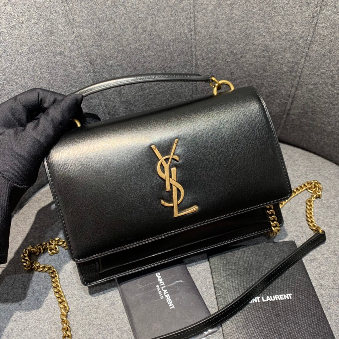 Saint Laurent Sunset Chain Wallet In Smooth Leather 533026