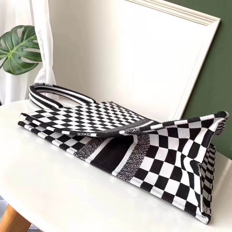 Christian Dior Book Tote Black And White Bag M1286