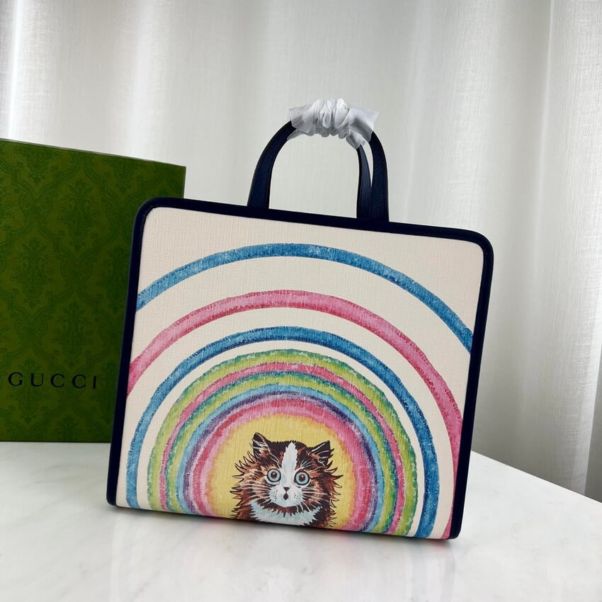 Gucci Tote Bag Cat Print 605614