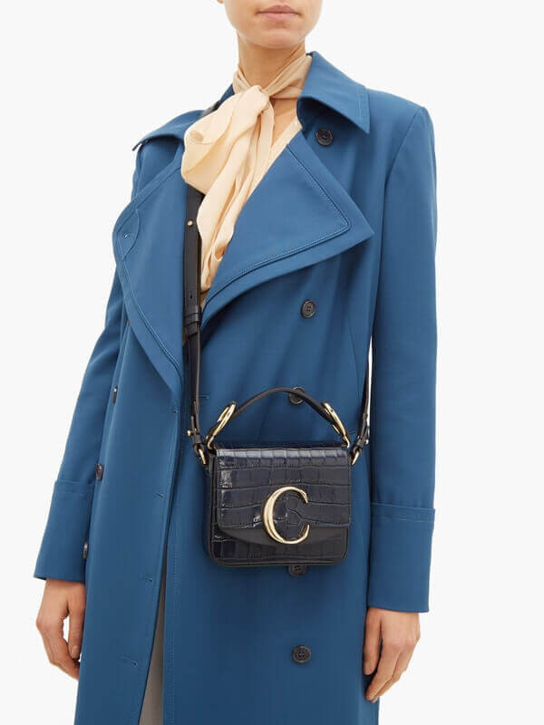 Chloe C Mini Bag In Embossed Croco A873
