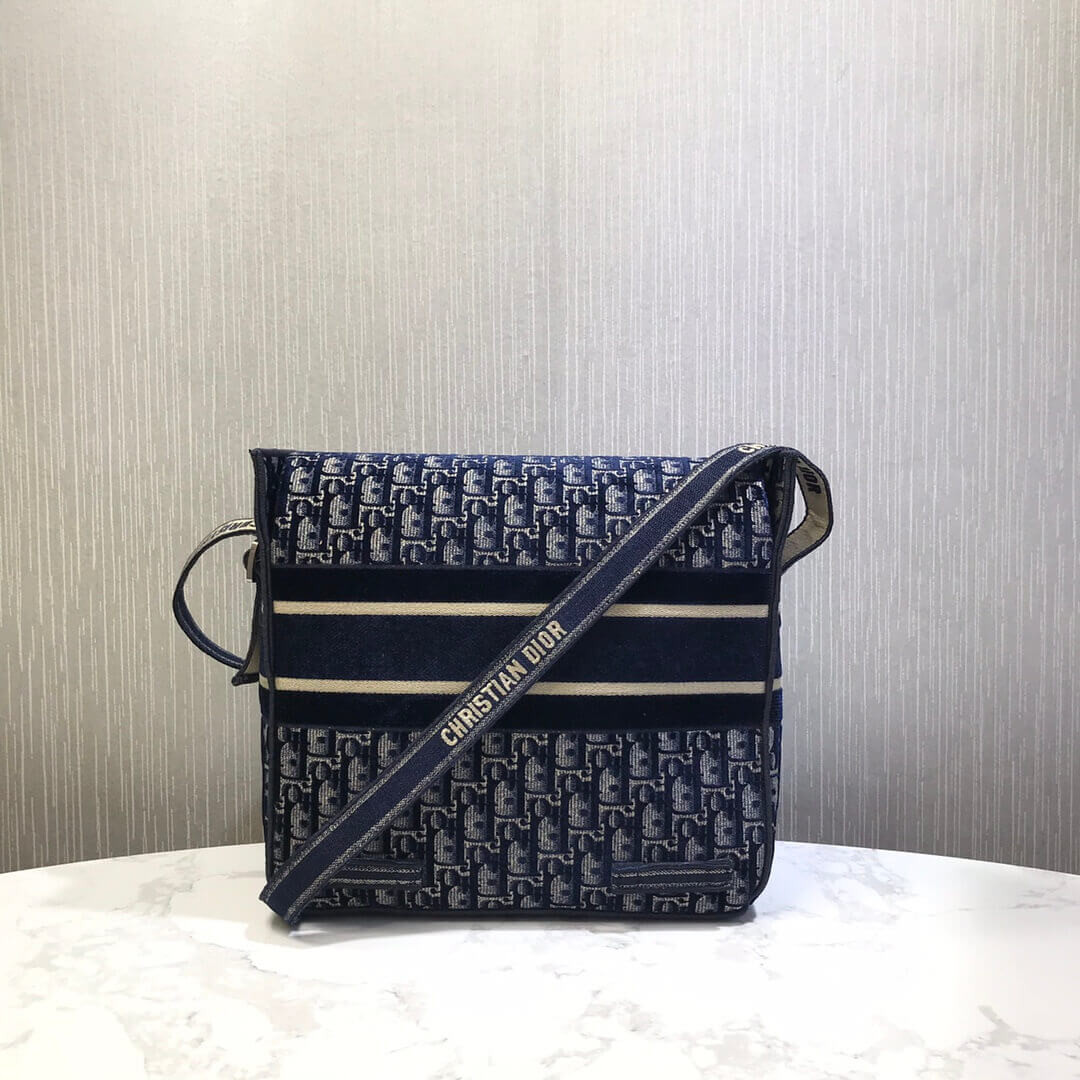 Dior Oblique Embroidered Velvet Diorcamp Messenger Bag M1291V