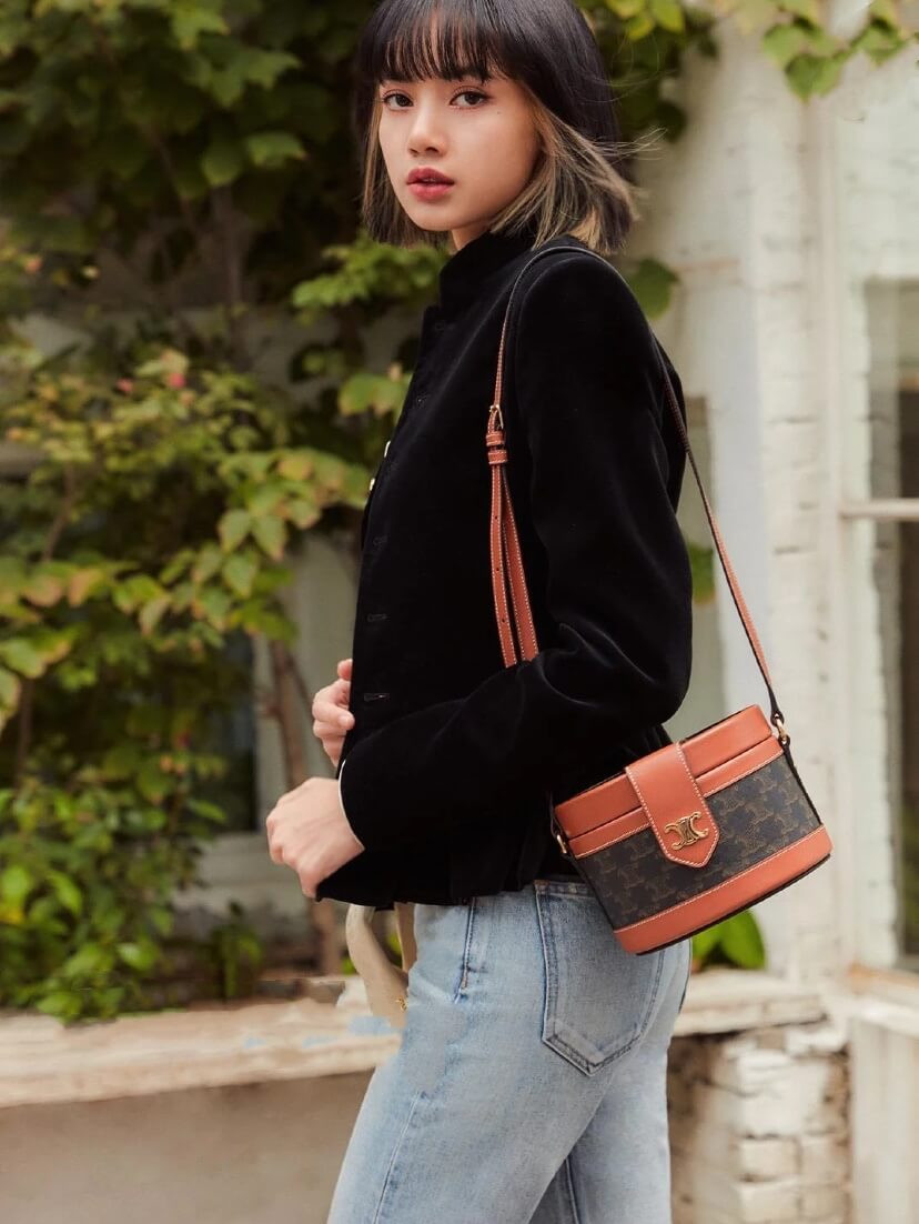 Celine Medium Tambour Bag In Triomphe Canvas 195192