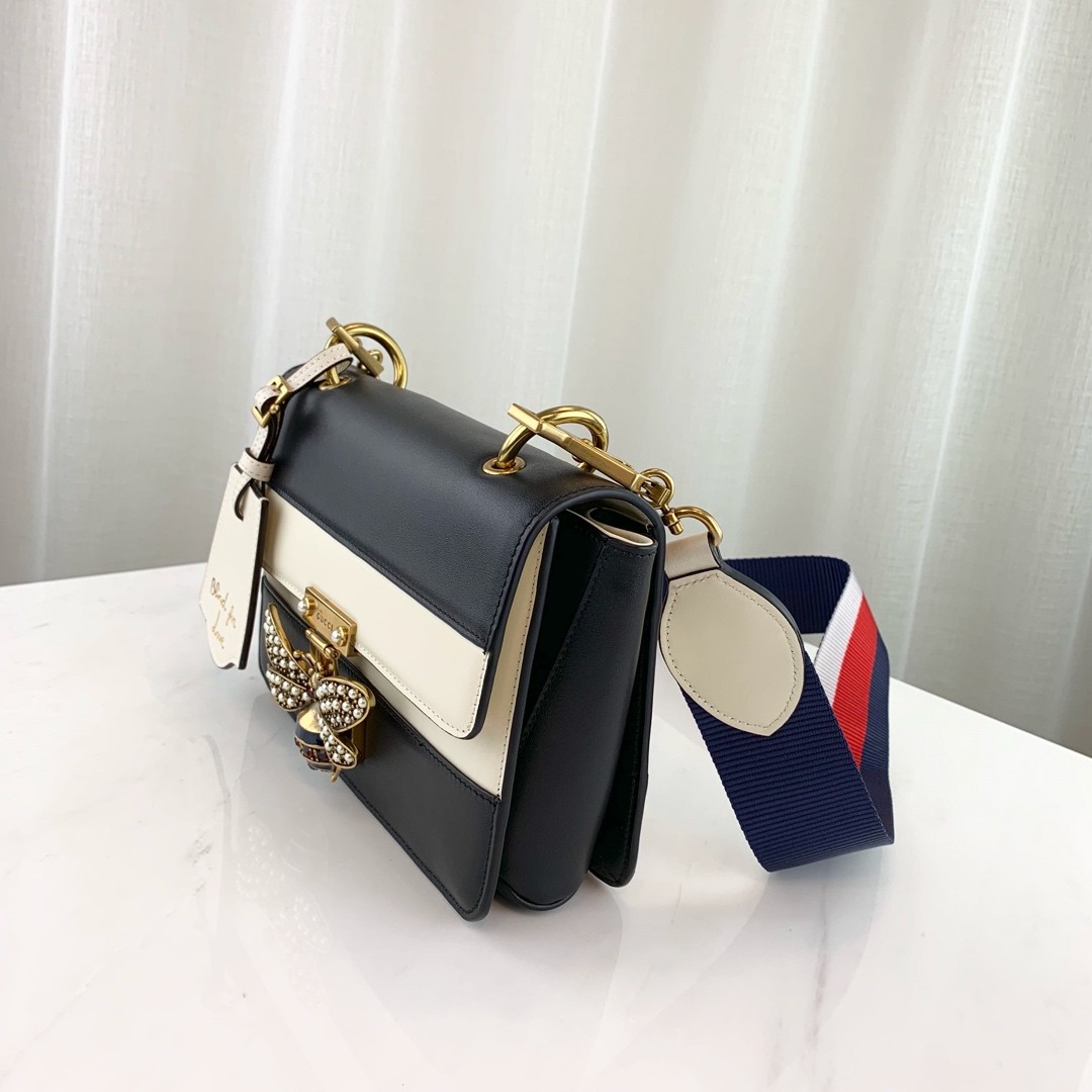 Gucci Queen Margaret Shoulder Bag 476542 Black/White