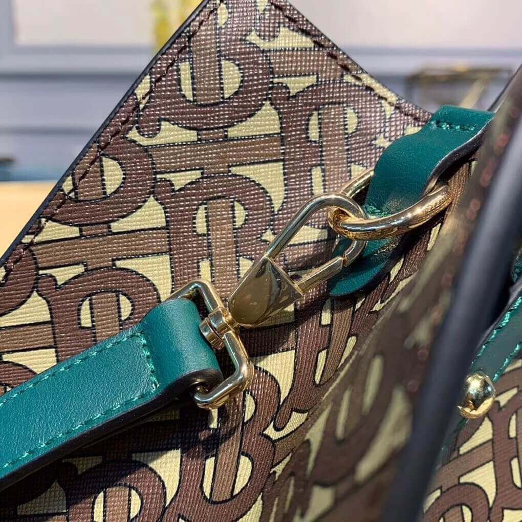 Burberry Small Monogram Print E-canvas Portrait Tote Bag 80250691