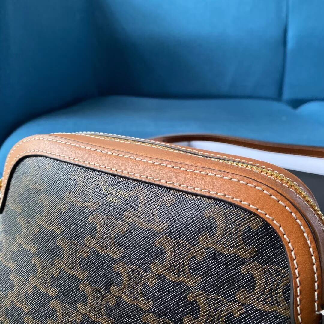 Celine Small Camera Bag In Triomphe Canvas 191522