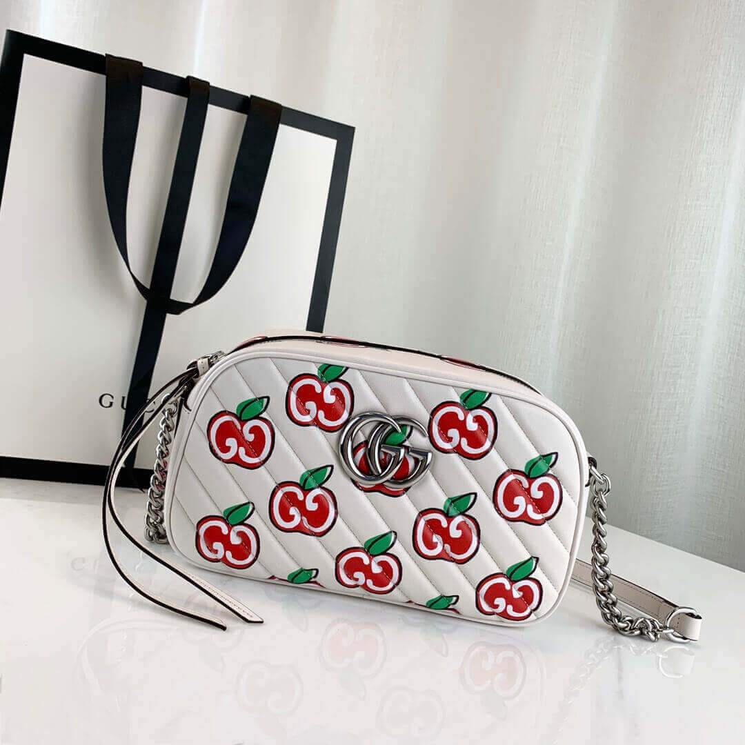 Gucci GG Apple Print GG Marmont Small Shoulder Bag 447632