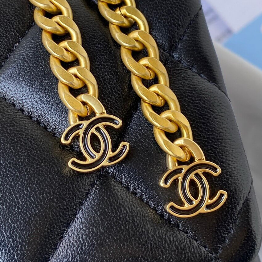 Chanel Small Flap Bag in Lambskin with Enamel CC AS3114