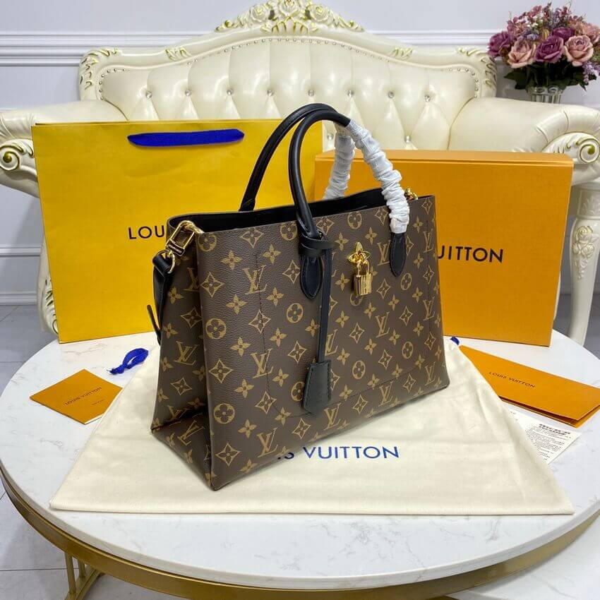Louis Vuitton Monogram Canvas Flower Tote M43550 Black