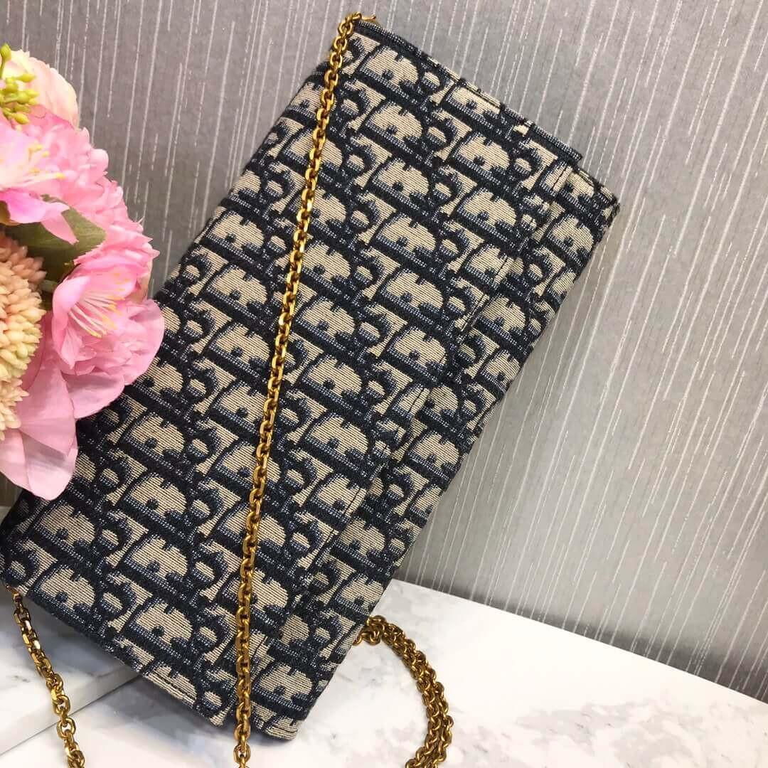 Christian Dior Oblique Clutch with Chain Bag S5401