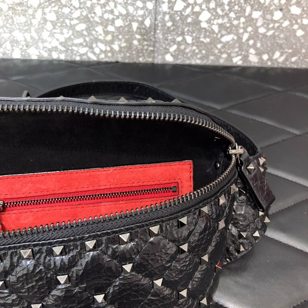 Valentino Garavani Rockstud Spike Waxy Leather Belt Bag 0620B