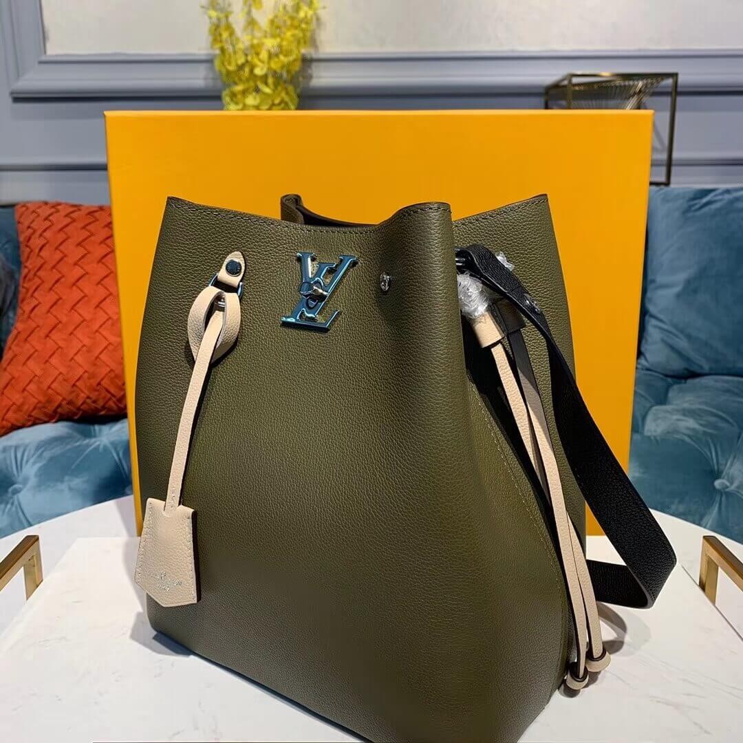 Louis Vuitton Calfskin Leather Lockme Bucket M55439