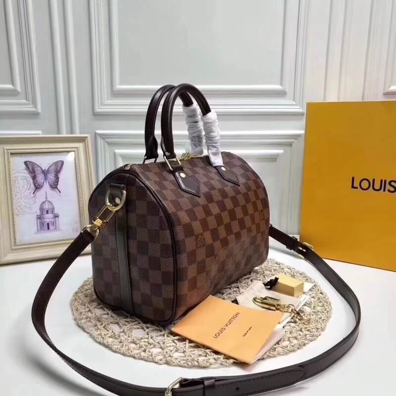 Louis Vuitton Damier Ebene Canvas Speedy Bandouliere 25 N41368