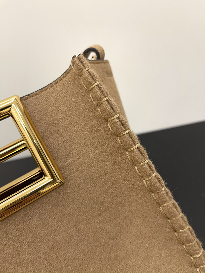 Fendi Beige Flannel Small Way Bag 8BS054