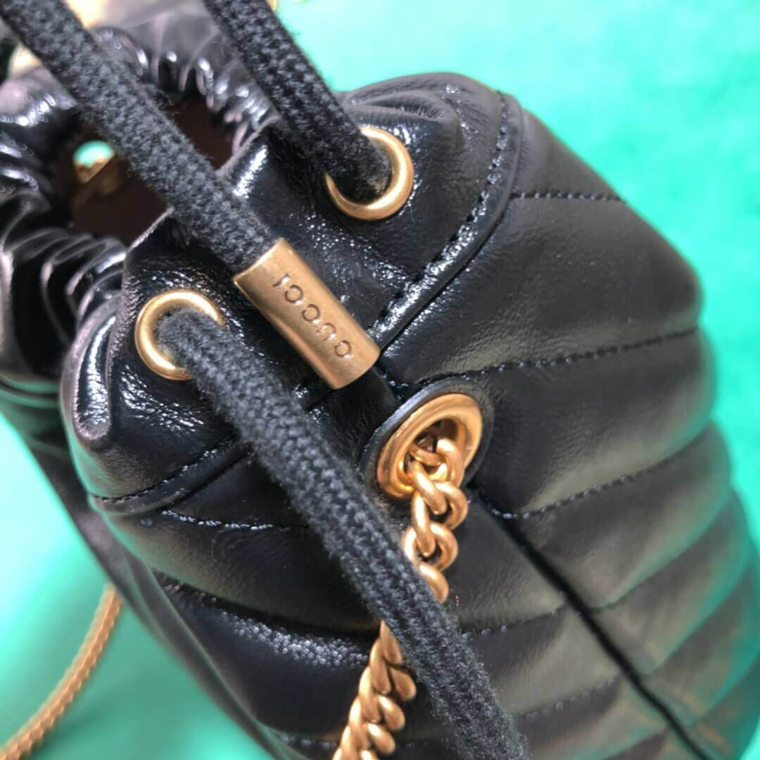 Gucci GG Marmont Mini Bucket Bag 575163 Black